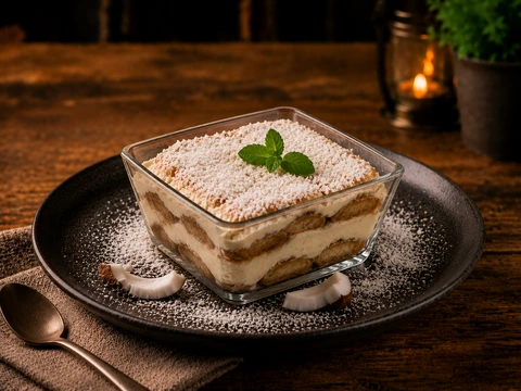 Tiramisù mit Kokosnuss