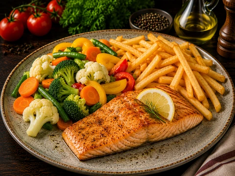 Fitnessteller Lachs